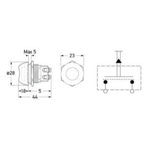 "Hella Push Switch Off-(On) Momentary Spring Return - Rubber Top | Engaging & Durable"