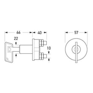 "Hella Battery Master Switch Off-On Removable Key - Securely Turn Your Battery On & Off with a Key!"