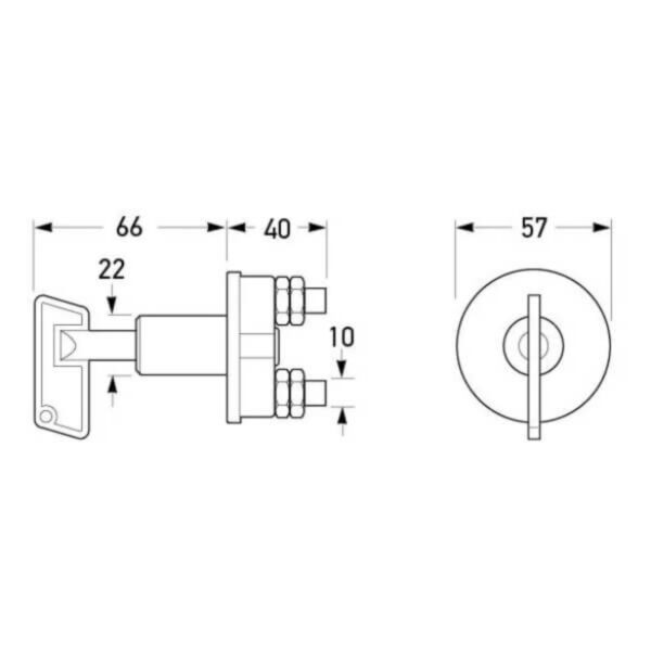 "Hella Battery Master Switch Off-On Removable Key - Securely Turn Your Battery On & Off with a Key!"
