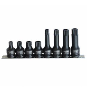 "SP Tools 1/2" Drive 8 Piece Impact Tamper Spline Bit Socket Set SP20385 - Professional Quality Impact Tool Set for Heavy Duty Jobs"