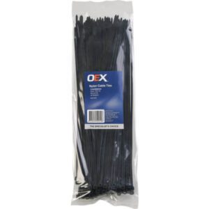 "OEX Nylon Cable Ties - 3.6mm x 300mm - Pack of 100 - ACX1319 | Durable & Reusable Cable Ties for Home & Office"