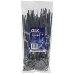 "100 Pack OEX ACX1318 4mm x 200mm Cable Ties - Durable & Reusable"