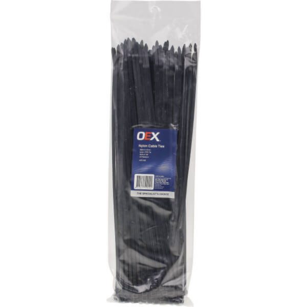 "100 Pack OEX ACX1320 5mm x 369mm Cable Ties - Durable & Reusable"