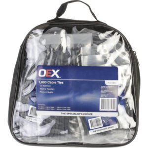 "1000 Piece OEX ACX1325 Cable Tie Assortment Kit - Perfect for Home & Professional Use"