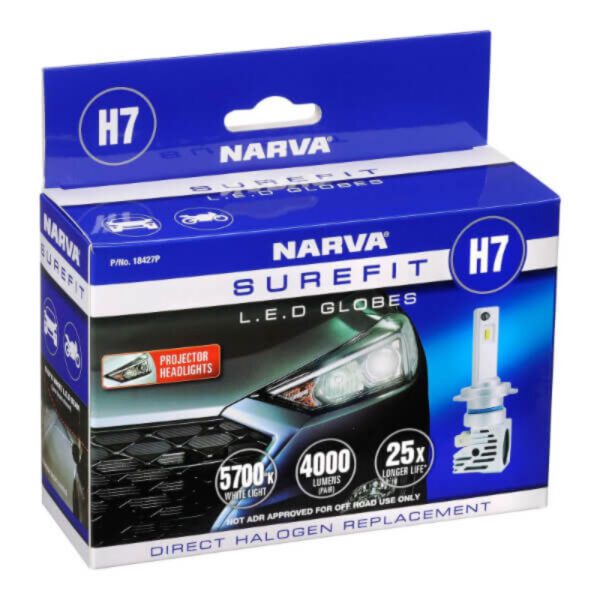 "2 Pack Narva 18427P H7 Surefit® L.E.D Globes 12/24V - Brighten Your Vehicle Today!"