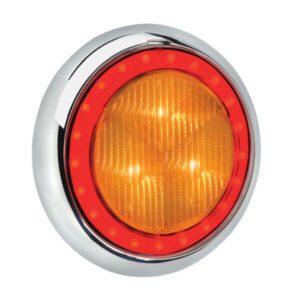 "Amber Narva 94340C 9-33 Volt L.E.D Rear Direction Indicator Lamp with Red L.E.D Tail Ring"