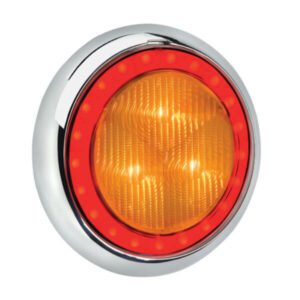 "Amber Narva 94340C 9-33 Volt L.E.D Rear Direction Indicator Lamp with Red L.E.D Tail Ring"