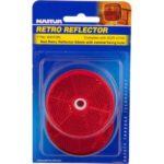 "Narva 84012Bl Clear Retro Reflector 60mm Diameter with Central Fixing Hole"