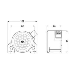 "Hella Back Up Alarm 12/24V 97Db Fixed IP66 - Get Maximum Visibility & Protection"