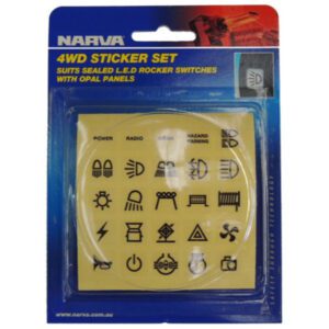 "4WD Narva Black Switch Decal Set - 63176BL - Enhance Your Vehicle's Look"