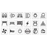 "4WD Narva Black Switch Decal Set - 63176BL - Enhance Your Vehicle's Look"