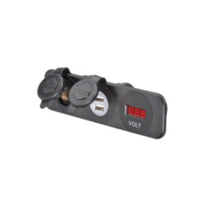 "Narva 81181BL Heavy-Duty Accessory/Dual USB Sockets & 12/24V DC LED Volt Meter - Perfect for Automotive & Marine Applications"