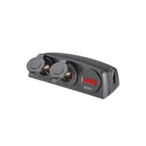 "Narva 81190BL Heavy-Duty Twin Accessory Sockets & 12/24V DC LED Volt Meter"