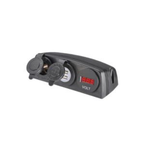 "Narva 81191BL Heavy-Duty Accessory/Dual USB Sockets & 12/24V DC LED Volt Meter"