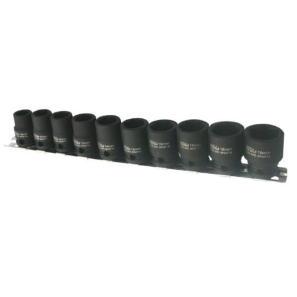 Sp Tools 10Pc 3/8"Dr Metric Impact Sockets On A Rail