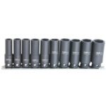 Sp Tools 10Pc 3/8"Dr Metric Deep Impact Sockets On A Rail
