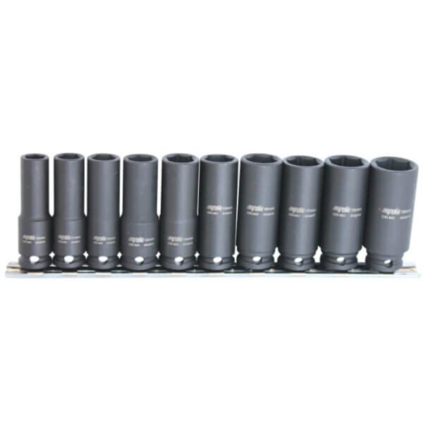 Sp Tools 10Pc 3/8"Dr Metric Deep Impact Sockets On A Rail