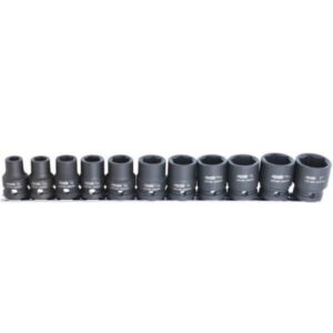 Sp Tools 11Pc 1/2"Dr Sae Impact Socket Set On A Rail