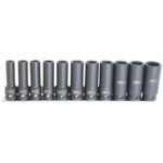 Sp Tools 11Pc 1/2"Dr Metric Deep Impact Sockets On A Rail