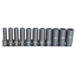 Sp Tools 11Pc 1/2"Dr Metric Deep Impact Sockets On A Rail