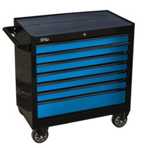 "SP Tools SP40126 Sumo Series 7-Drawer Roller Cabinet - Black/Blue Drawers"