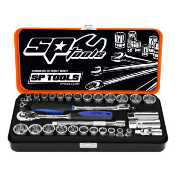 Sp Tools 32Pc 3/8" Dr Metric Sae Socket Set Sp20200